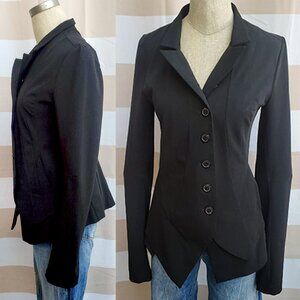 Rundholz Black Wool Fitted Blazer Suit Jacket Single Breasted SZ~XS Avant Gard!!